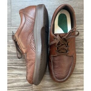 SAS Bout Time Brown Leather Moc‎ Toe Oxford Comfort Shoes Men's Size 10.5 M